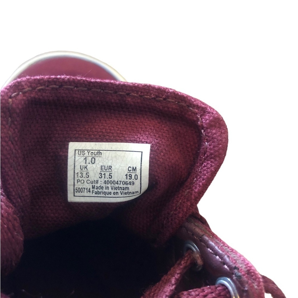 Vans Sneakers Unisex Size 1 Burgundy  Lace Up Beautiful Gently Used Condition - Picture 4 of 7